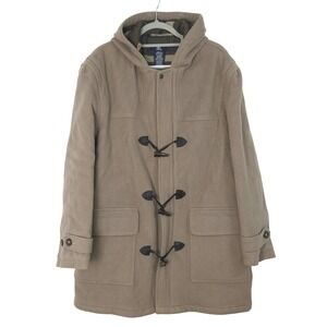 Vintage Hunt Club Collection Wool Blend Hooded Duffle Coat Mens Large Tall Beige